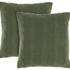 Olive Cable Knit Throw Pillows, Set Of 2-Kirkland's Home Fashion