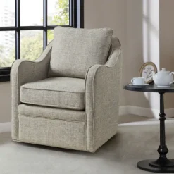 Olivia Oatmeal Swivel Accent Chair-Kirkland's Home Outlet