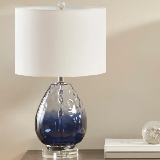 Ombre Blue Glass Teardrop Table Lamp-Kirkland's Home Outlet