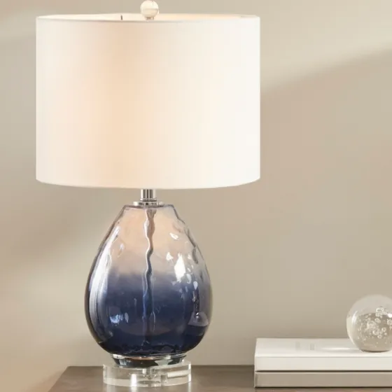 Ombre Blue Glass Teardrop Table Lamp-Kirkland's Home Outlet