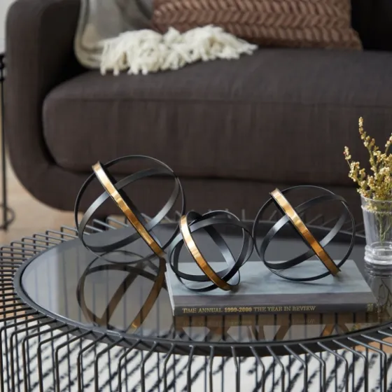 Onyx And Gold 3-Pc. Orb Sculpture Set-Kirkland's Home Best Sale