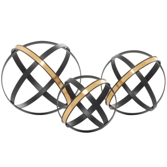 Onyx And Gold 3-Pc. Orb Sculpture Set-Kirkland's Home Best Sale