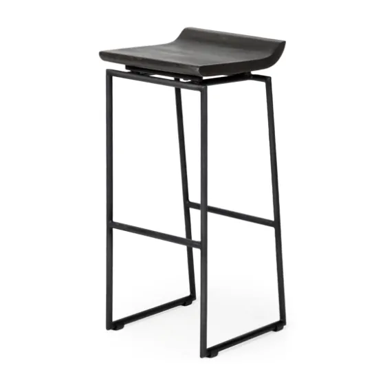 Onyx Modern Metal Curve Seat Bar Stool-Kirkland's Home Best Sale