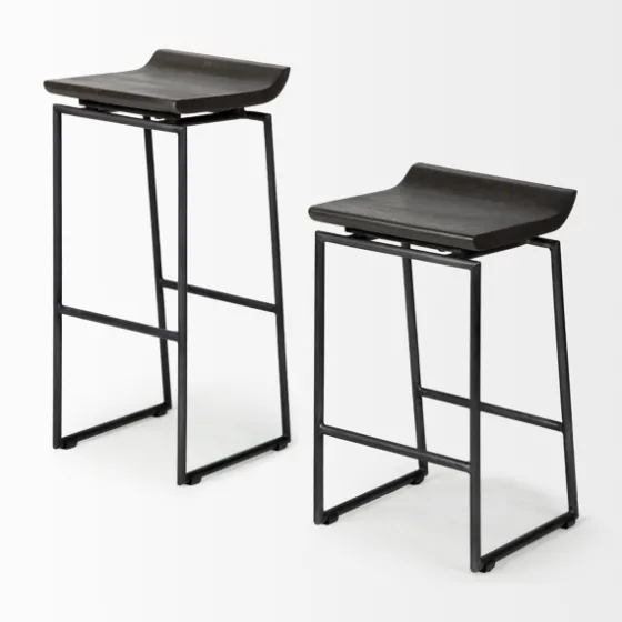 Onyx Modern Metal Curve Seat Bar Stool-Kirkland's Home Best Sale