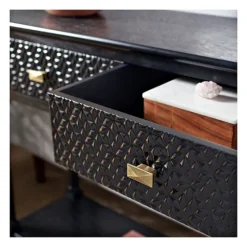 Onyx Raised Texture Diamond Console Table-Kirkland's Home Discount