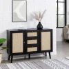 Onyx Wood And Natural Rattan Doors Sideboard-Kirkland's Home New