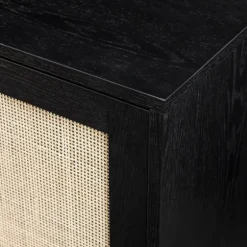 Onyx Wood And Natural Rattan Doors Sideboard-Kirkland's Home New