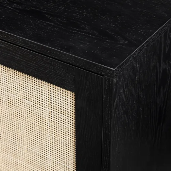 Onyx Wood And Natural Rattan Doors Sideboard-Kirkland's Home New