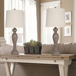 Opal Rustic Wood Table Lamps, Set Of 2-Kirkland's Home Hot