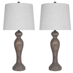 Opal Rustic Wood Table Lamps, Set Of 2-Kirkland's Home Hot