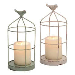 Open Cage With Bird Candle Holders, Set Of 2-Kirkland's Home Cheap