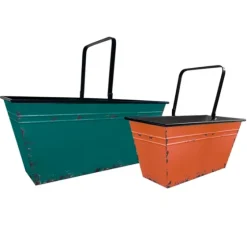 Orange And Teal Metal Bins, Set Of 2-Kirkland's Home Store