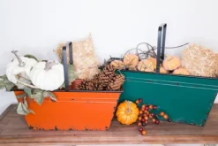 Orange And Teal Metal Bins, Set Of 2-Kirkland's Home Store