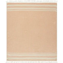 Orange And White Stripes Cotton Throw-Kirkland's Home Hot
