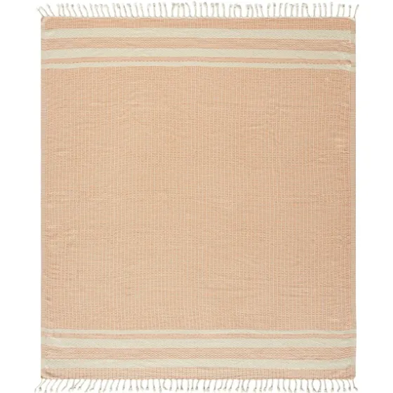 Orange And White Stripes Cotton Throw-Kirkland's Home Hot