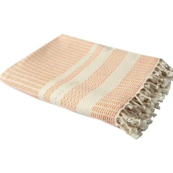 Orange And White Stripes Cotton Throw-Kirkland's Home Hot