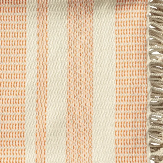 Orange And White Stripes Cotton Throw-Kirkland's Home Hot