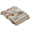 Orange Fringe Line Work Throw-Kirkland's Home Fashion