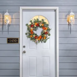 Orange Mixed Spring Floral Wreath-Kirkland's Home Store