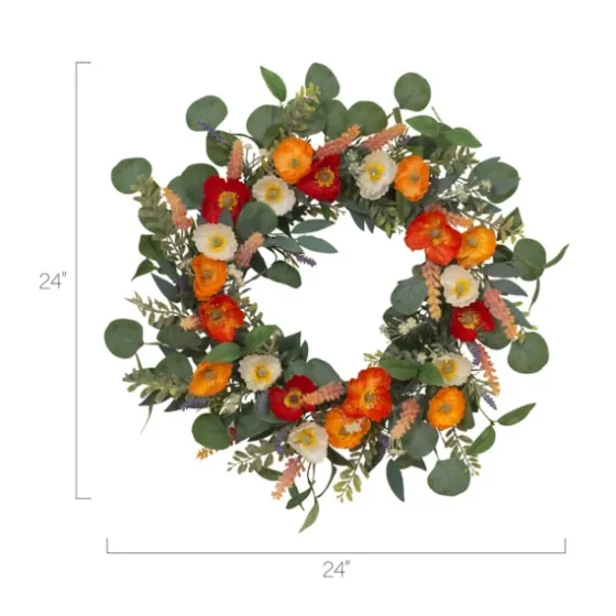 Orange Mixed Spring Floral Wreath-Kirkland's Home Store