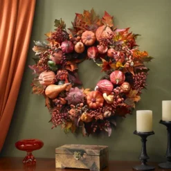 Orange Pumpkin Gourd And Berry Wreath-Kirkland's Home Outlet