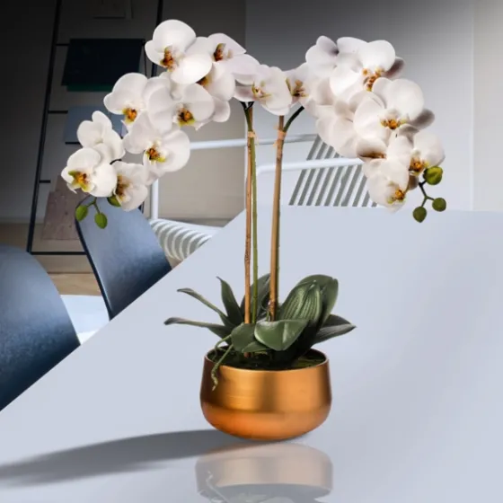 Orchid Arrangement In Gold Pot, 22 In.-Kirkland's Home Store