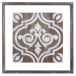 Ornate Carved Wood Tile Framed Wall Plaque-Kirkland's Home Online