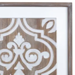 Ornate Carved Wood Tile Framed Wall Plaque-Kirkland's Home Online