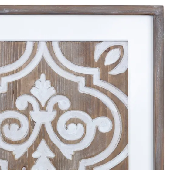 Ornate Carved Wood Tile Framed Wall Plaque-Kirkland's Home Online
