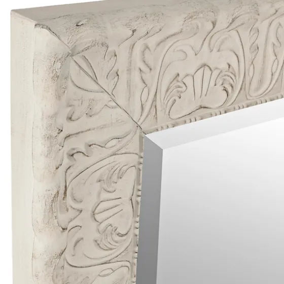 Ornate Distressed Cream Mirror, 28.75X34.75 In.-Kirkland's Home Sale