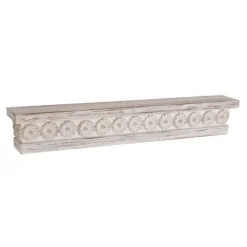 Ornate Farmhouse Wooden Wall Shelf, 36 In.-Kirkland's Home Clearance