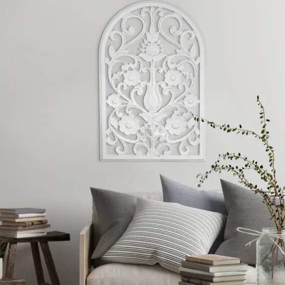Ornate Floral Wooden Arch Wall Plaque-Kirkland's Home Sale