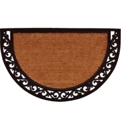 Ornate Scroll Coir And Rubber Half Circle Doormat-Kirkland's Home Best Sale