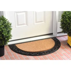 Ornate Scroll Coir And Rubber Half Circle Doormat-Kirkland's Home Best Sale