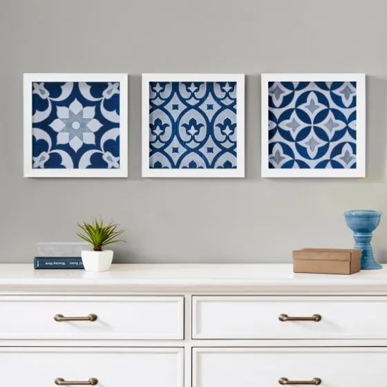 Ornos Medallion Tiles Wall Plaques, Set Of 3-Kirkland's Home New