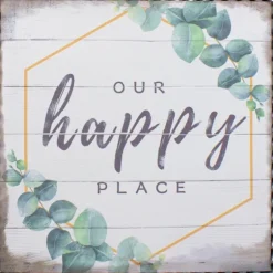 Our Happy Place Metal Frame Canvas Wall Plaque-Kirkland's Home Best Sale