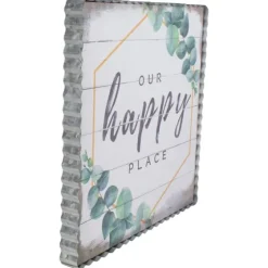 Our Happy Place Metal Frame Canvas Wall Plaque-Kirkland's Home Best Sale