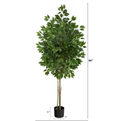 Outdoor Bright Green Ficus Tree, 64 In.-Kirkland's Home Discount