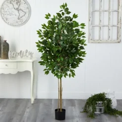 Outdoor Bright Green Ficus Tree, 64 In.-Kirkland's Home Discount