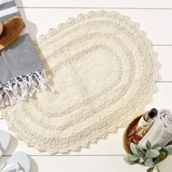 Oval Classic Crochet Bath Mat-Kirkland's Home Best Sale