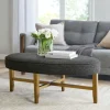 Oval Upholstered Welt Edge Ottoman-Kirkland's Home Hot