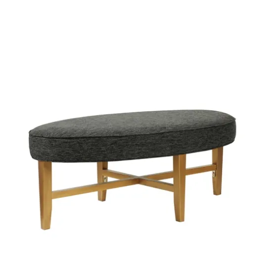 Oval Upholstered Welt Edge Ottoman-Kirkland's Home Hot
