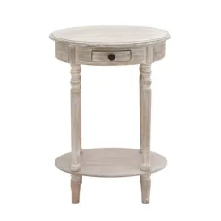 Oval Washed Pine Wood Side Table-Kirkland's Home Cheap
