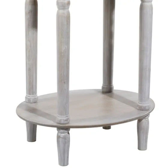 Oval Washed Pine Wood Side Table-Kirkland's Home Cheap