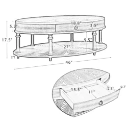 Oval Wood 2-Tier Coffee Table-Kirkland's Home New