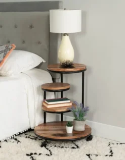 Overlapping Acacia Wood Side Table-Kirkland's Home Shop