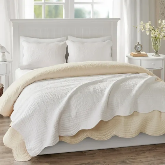 Oversized Quilted Scalloped Edge Throw-Kirkland's Home Online