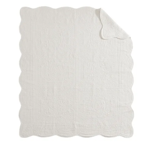 Oversized Quilted Scalloped Edge Throw-Kirkland's Home Online