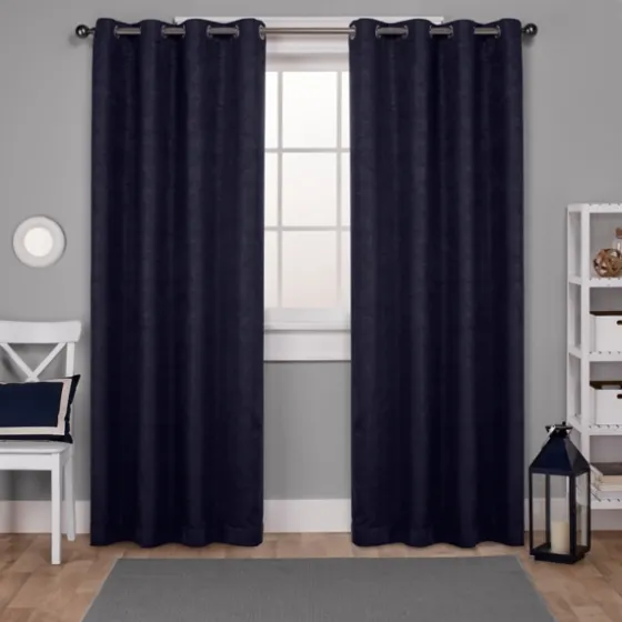 Oxford Navy Thermal Curtain Panel Set, 96 In.-Kirkland's Home Outlet