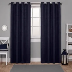 Oxford Navy Thermal Curtain Panel Set, 108 In.-Kirkland's Home Cheap